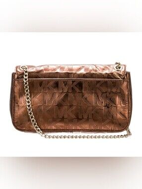Michael Kors Jet Set Metallic  MK Logo Chain Shoulder Bag